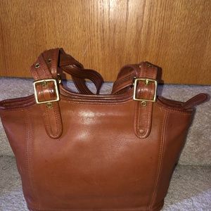 Coach saddle leather small tote